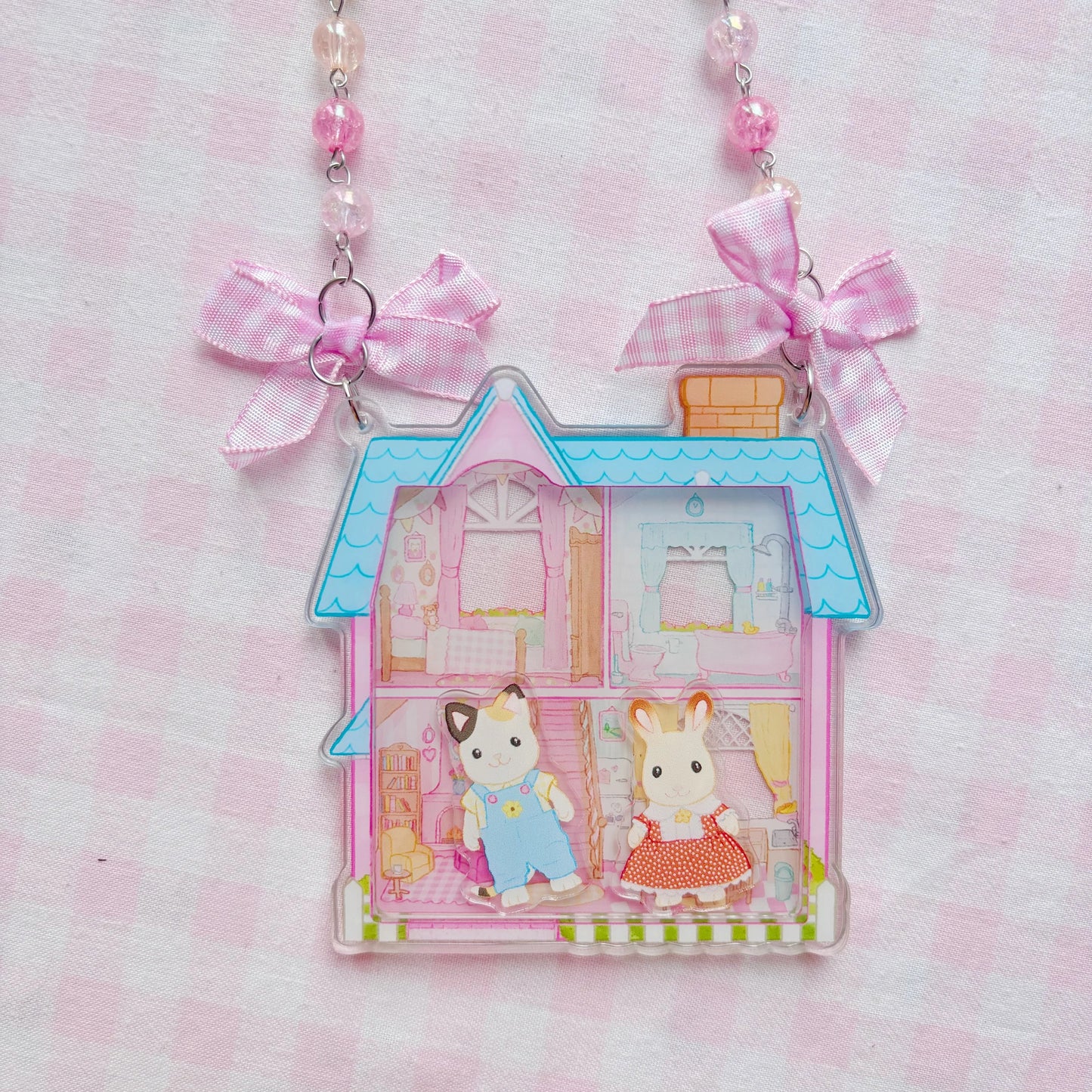 Dollhouse Cottage Shaker Charm Necklace