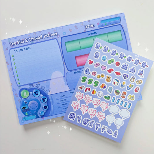The Sims 2 A5 Planner Pad with A6 Sticker Set